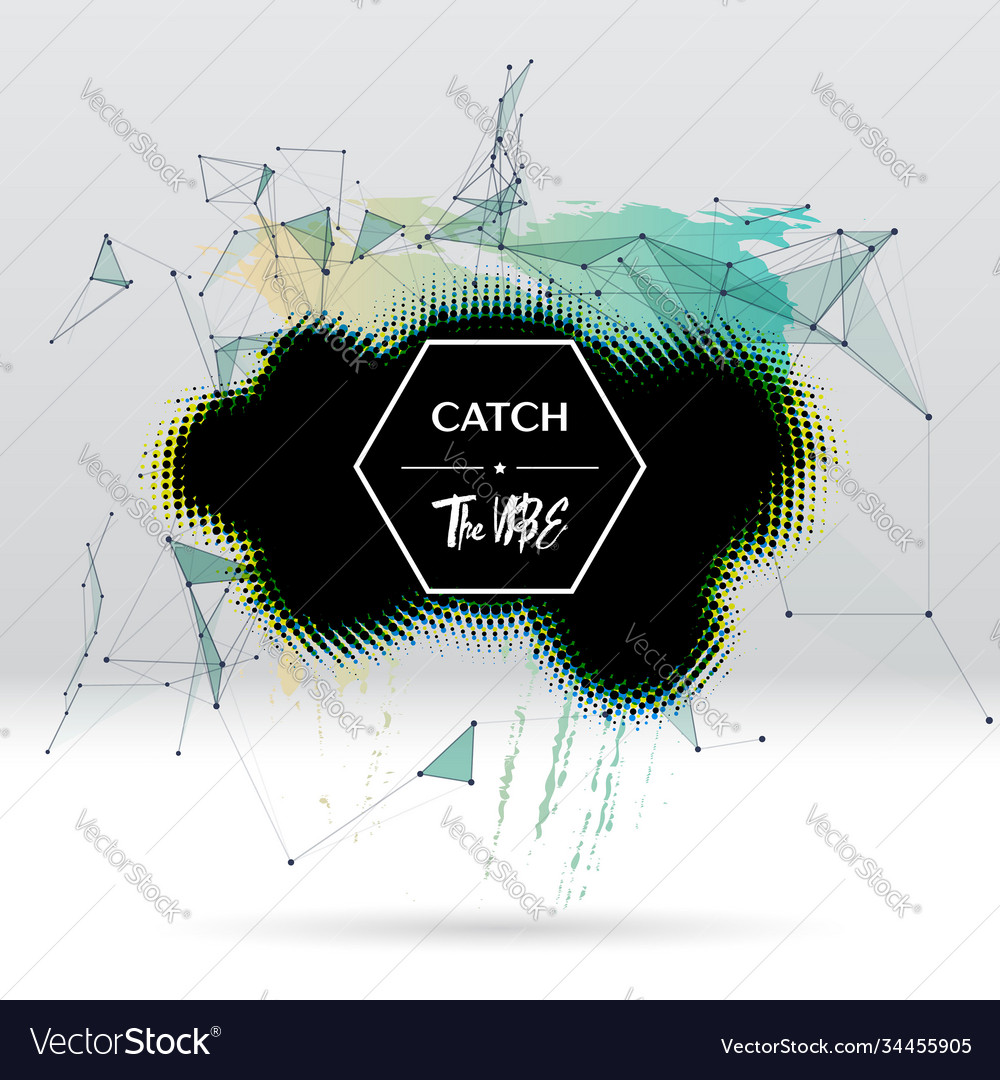 Background with brush stroke blot triangular vector image Background with brush stroke blot triangular
