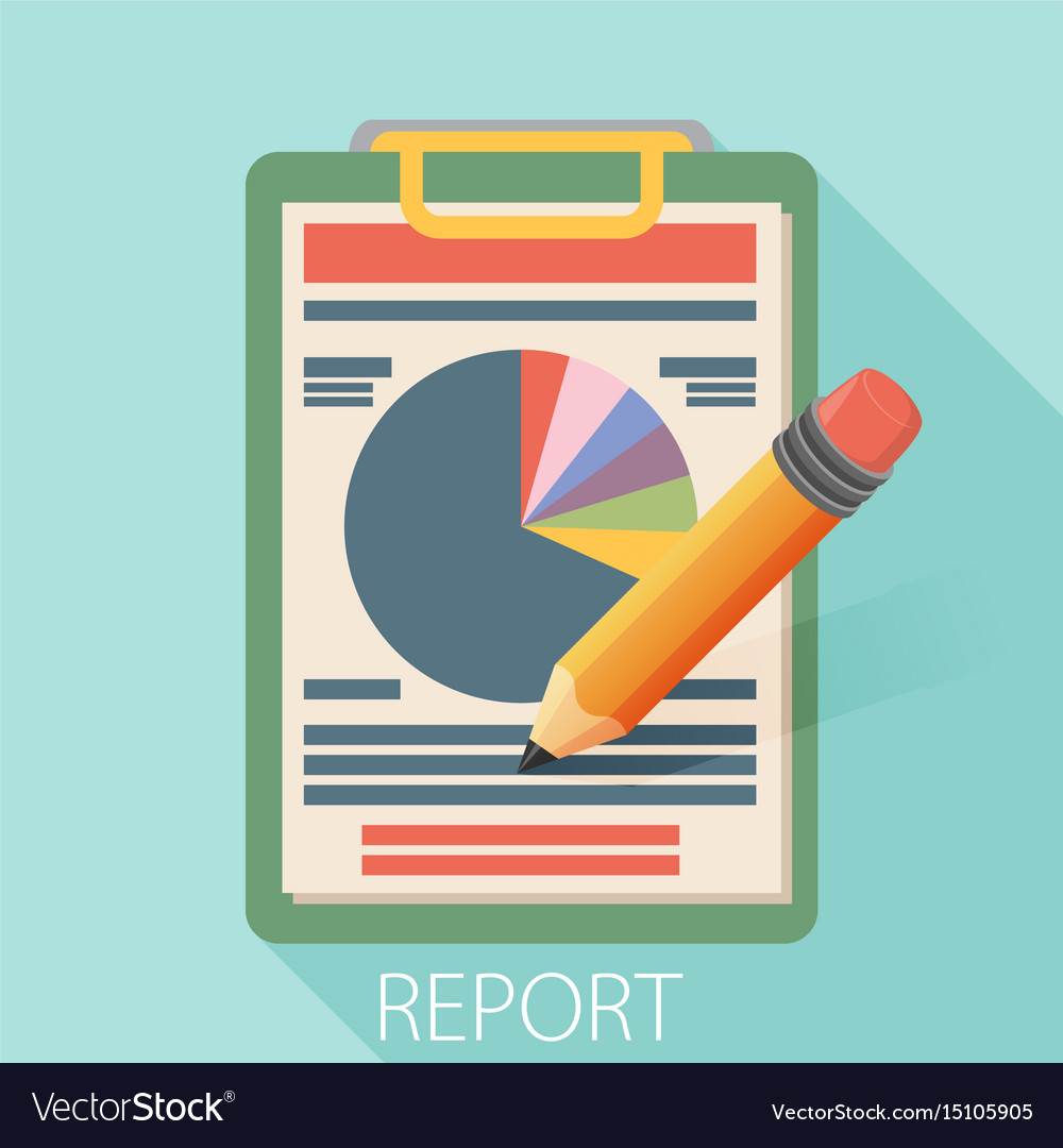 Business report paper modern flat style design Vector Image