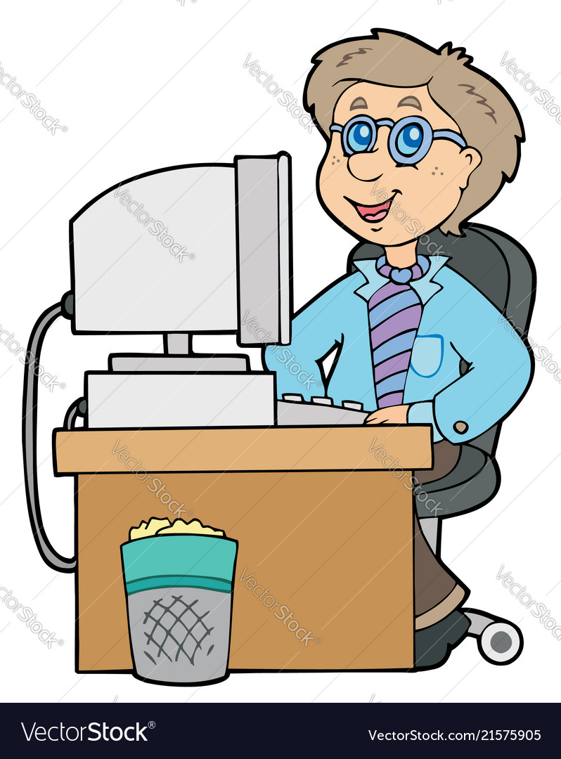 Cartoon office worker Royalty Free Vector Image