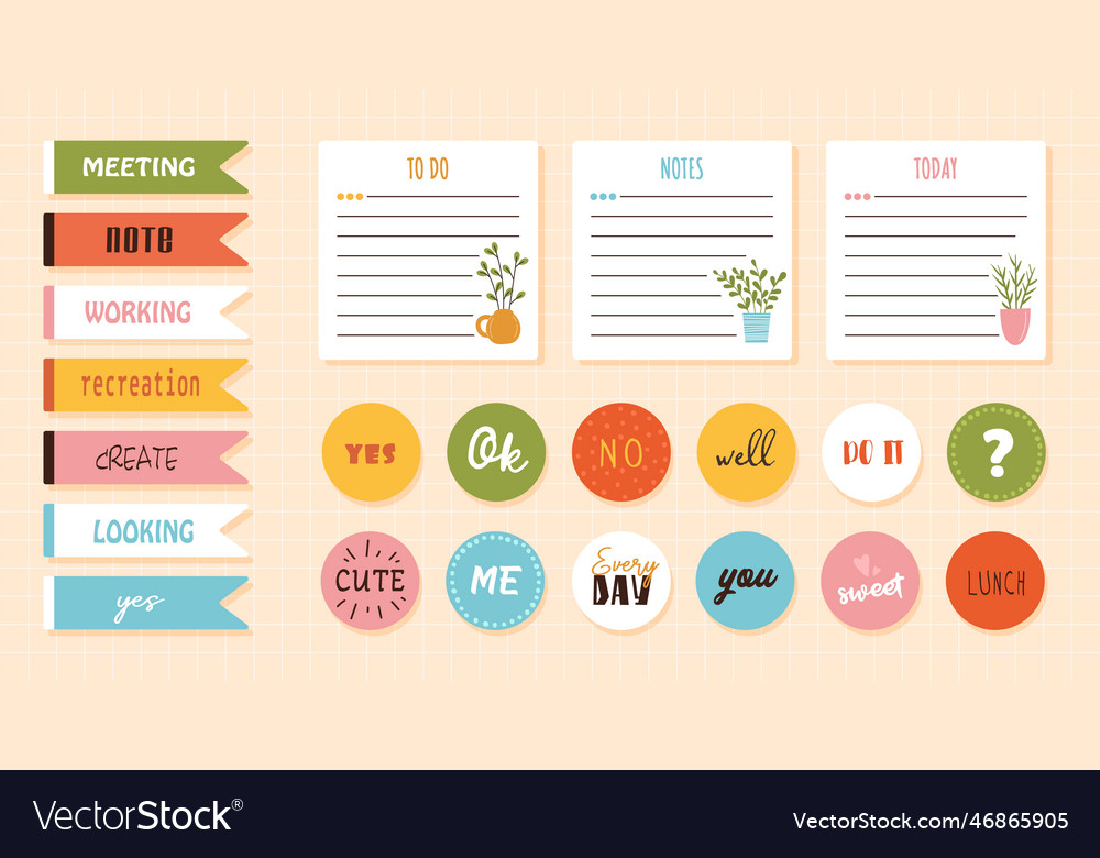 Collection of planners vector image Collection of planners