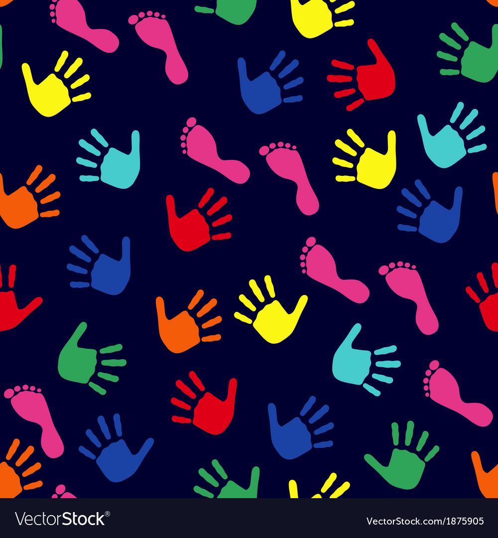 Colorful Handprint & Footprint Pattern