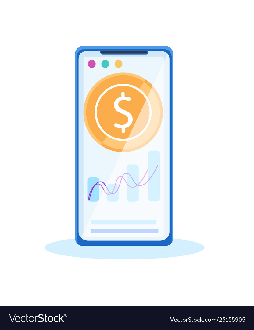 Currency Fluctuations Mobile Internet Bank Banner Vector Image