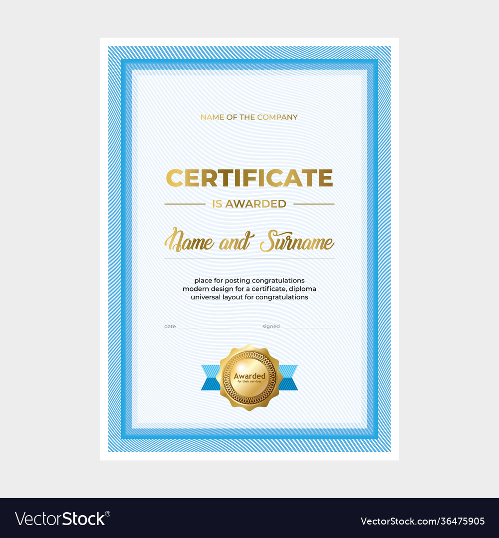 Design certificate diploma modern geometric