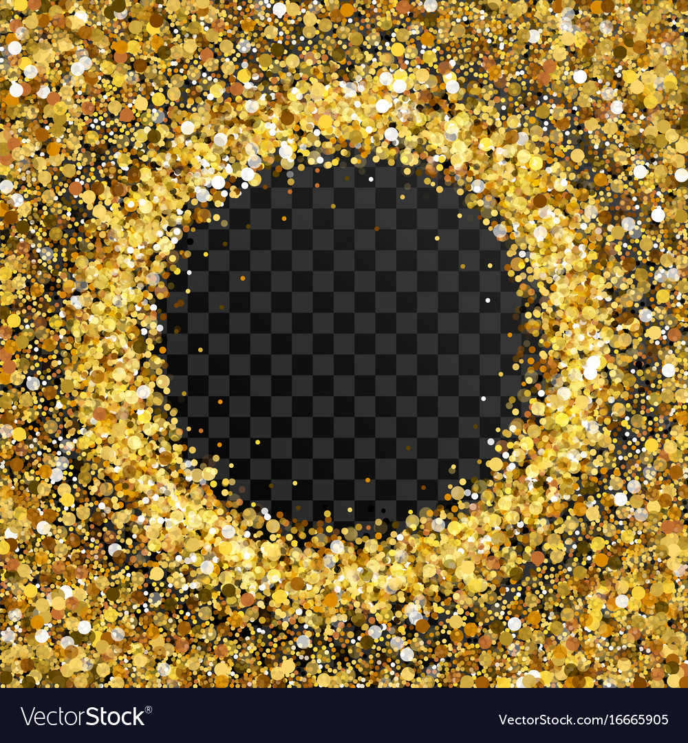 Gold glitter frame with empty space for text