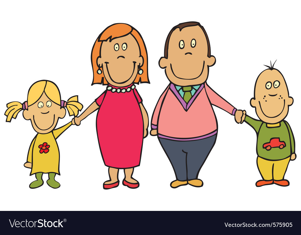 Happy cartoon family Royalty Free Vector Image