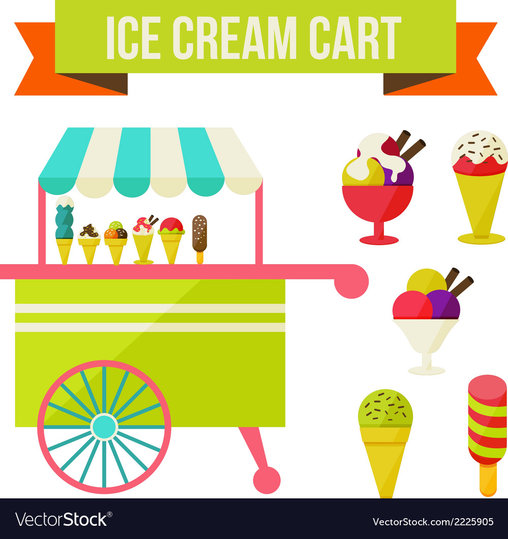 Ice cream cart Royalty Free Vector Image - VectorStock