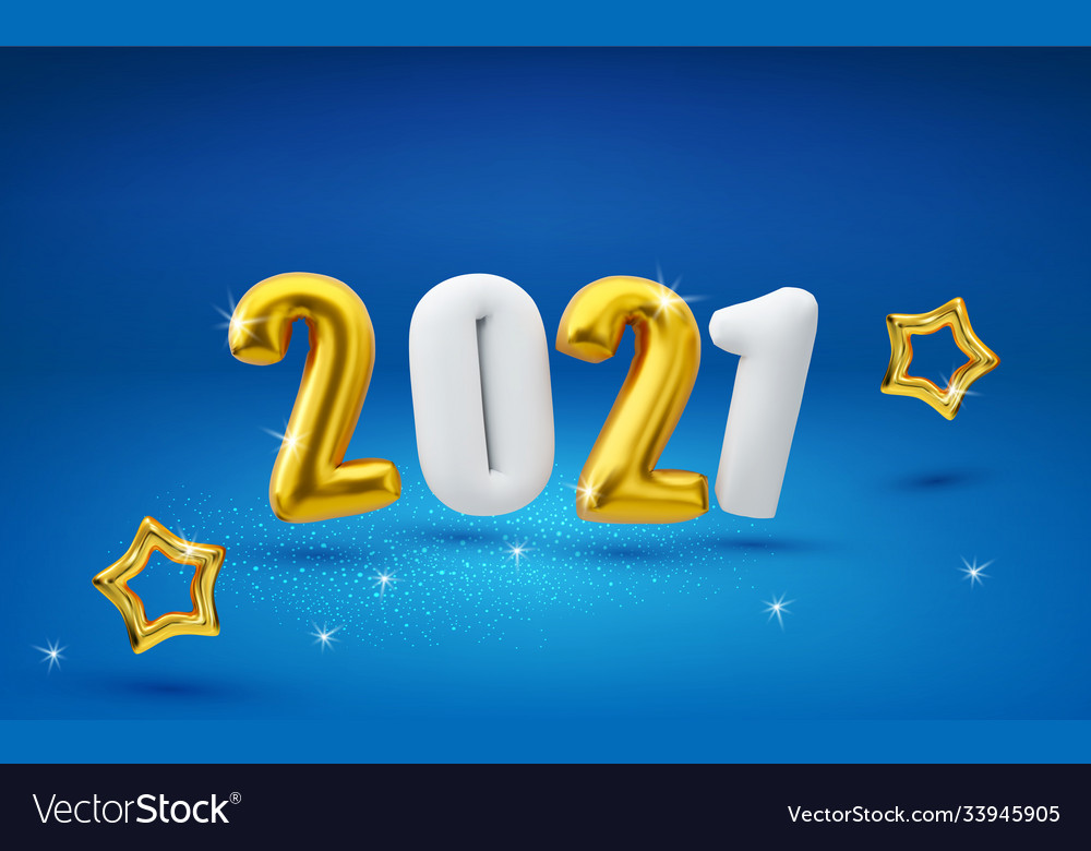 Inflatable gold and white volumetric 3d figures vector image Inflatable gold and white volumetric 3d figures