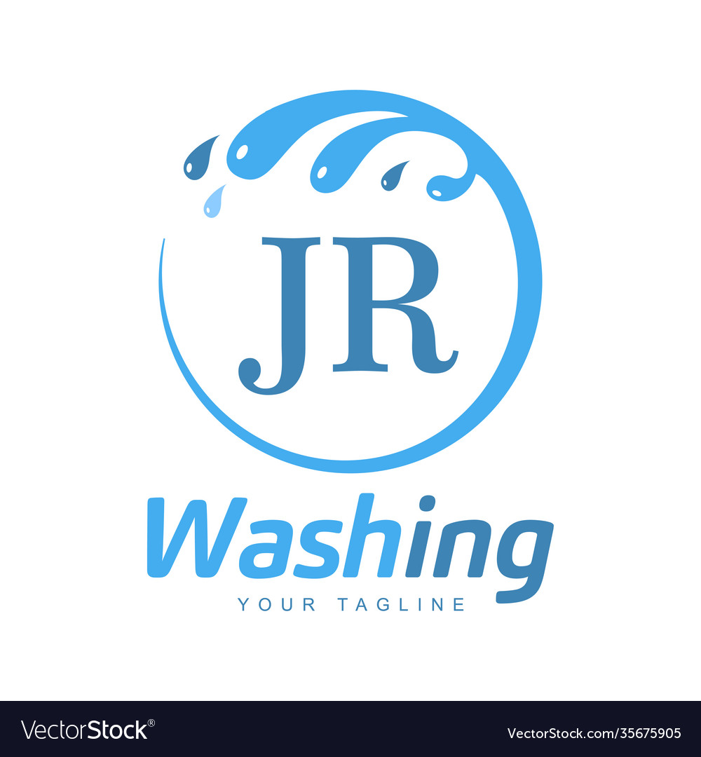 Jr letter design with wash logo modern