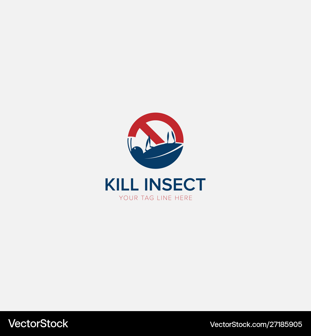 Kill insect logo with modern and pest Royalty Free Vector