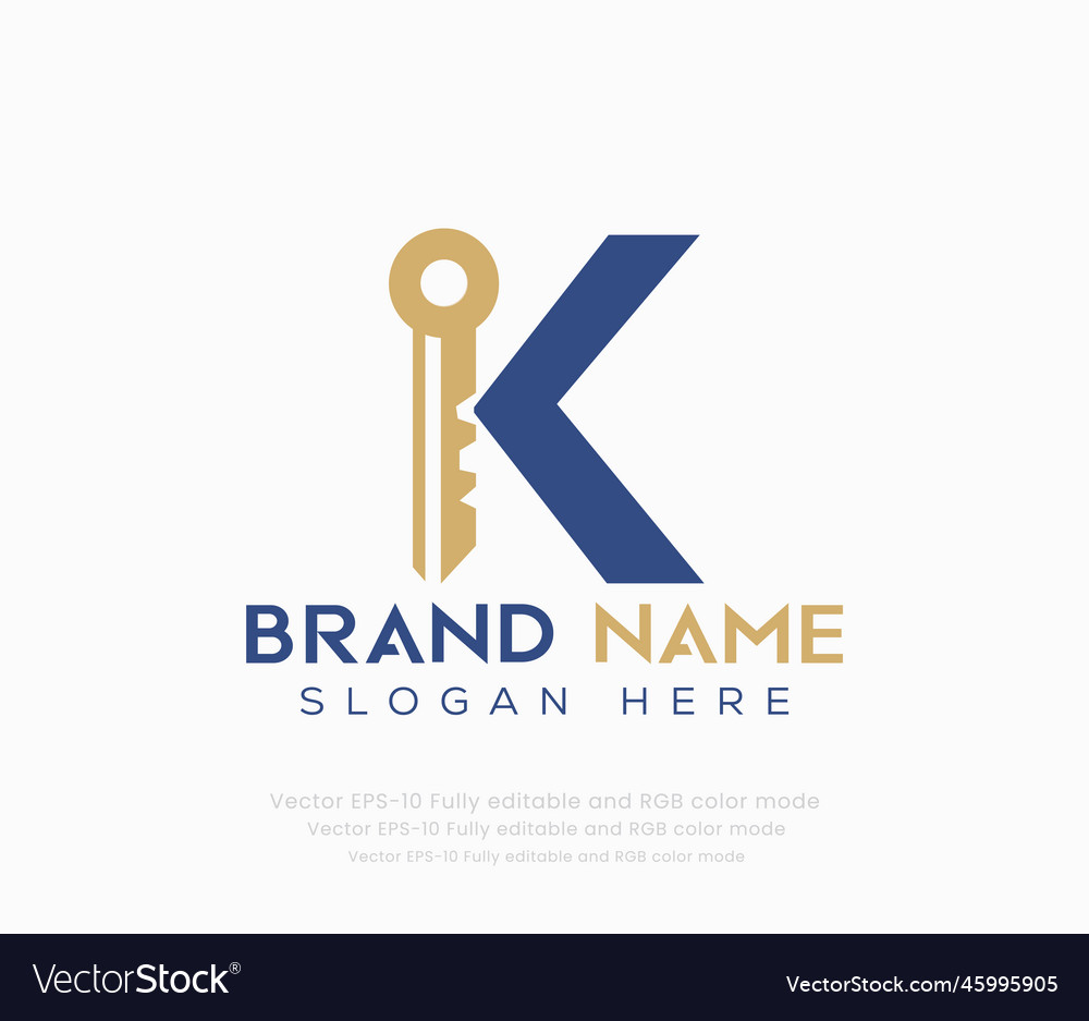 Letter k key logo