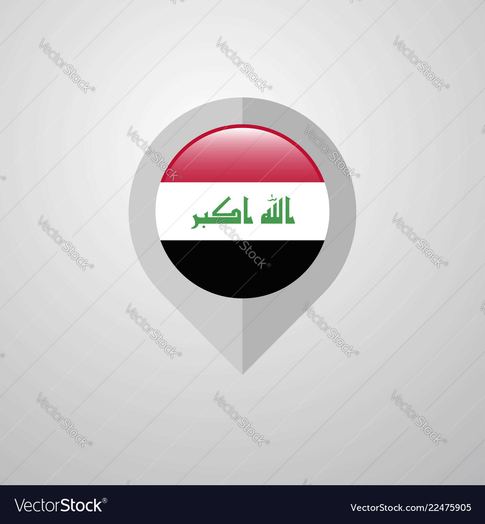 Map navigation pointer with iraq flag design