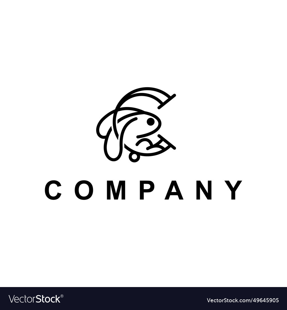 Modern letter c rabbit line minimalist simple
