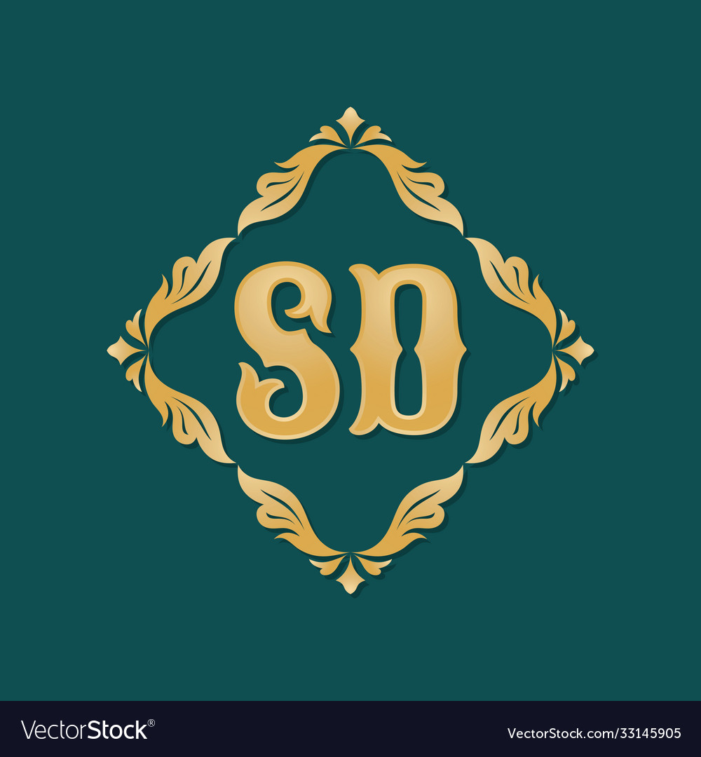 Monogram sd letters - concept logo template design