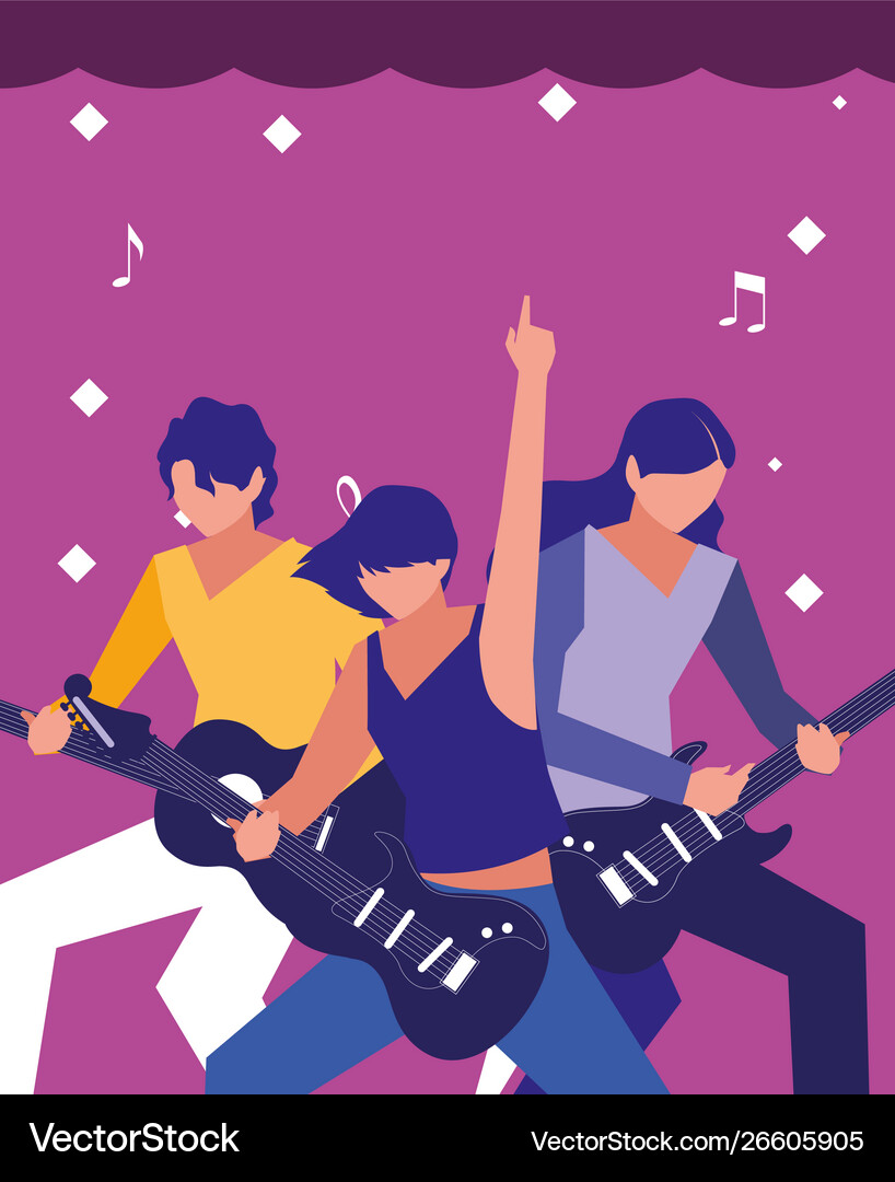 Musicians people playing instrument orchestra Vector Image