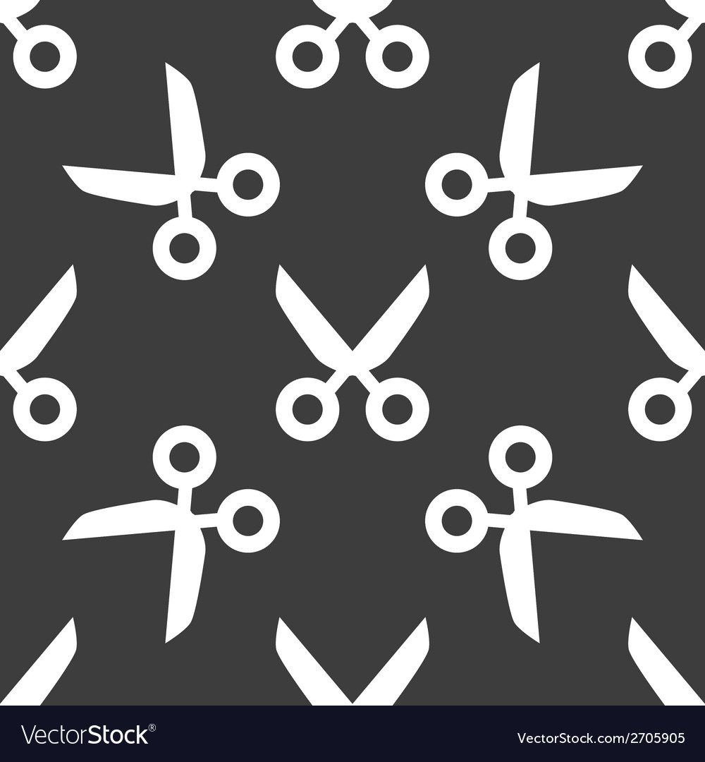 Scissors Seamless Pattern - Flat Icon