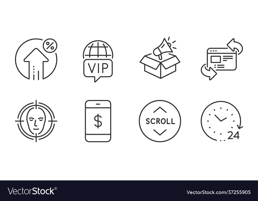 Scroll down refresh website and vip internet vector image Scroll down refresh website and vip internet
