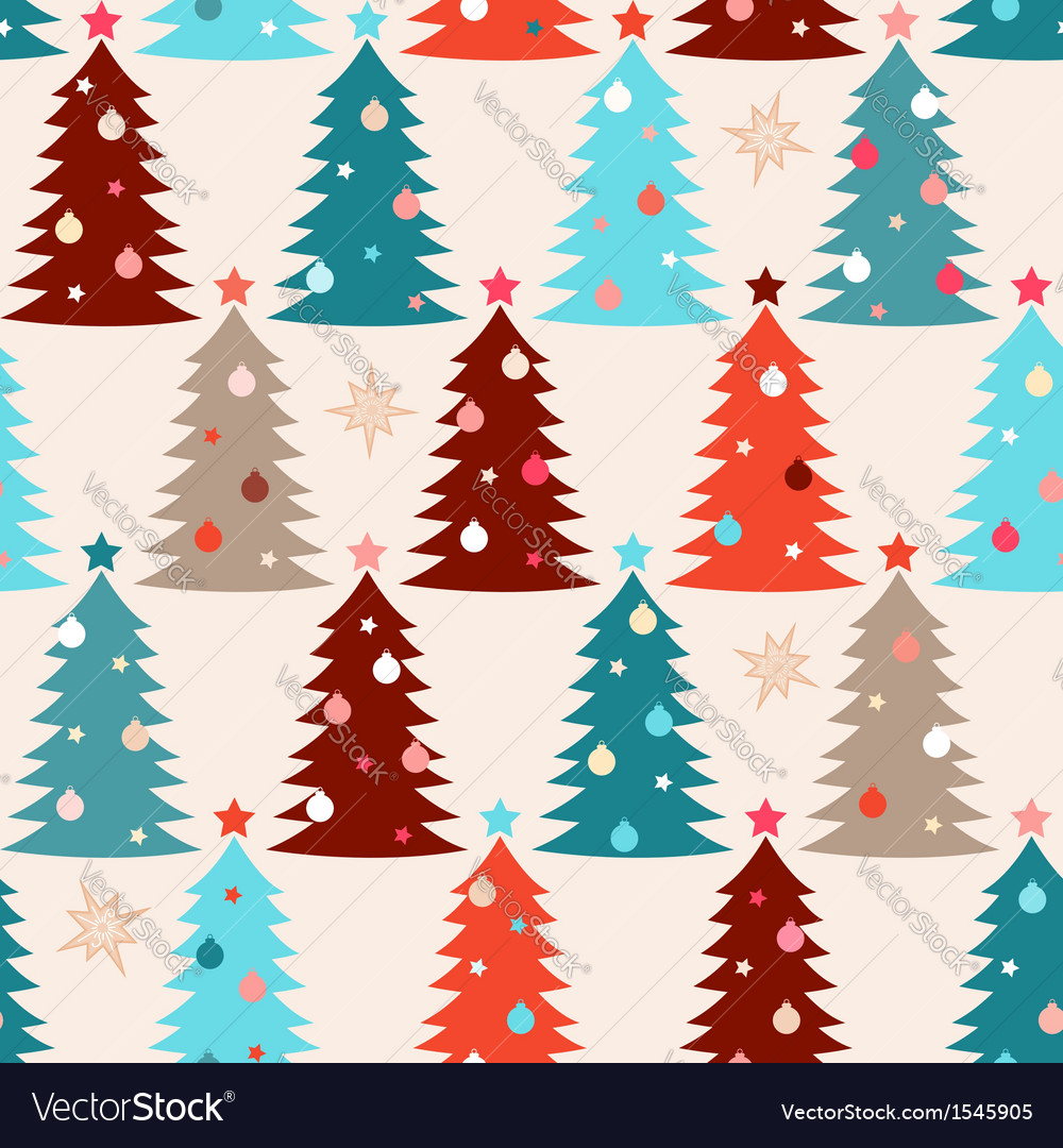 Seamless pattern with fir trees