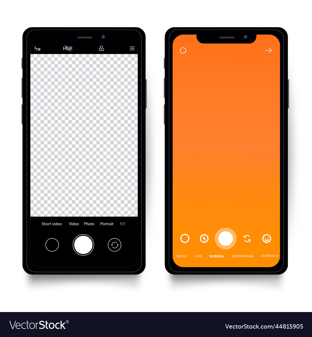 Smartphone template with camera interface design