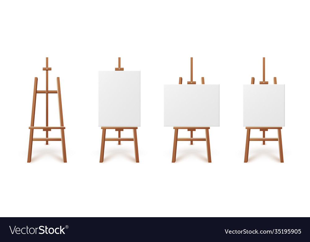 Template artboard canvas on easels realistic Vector Image