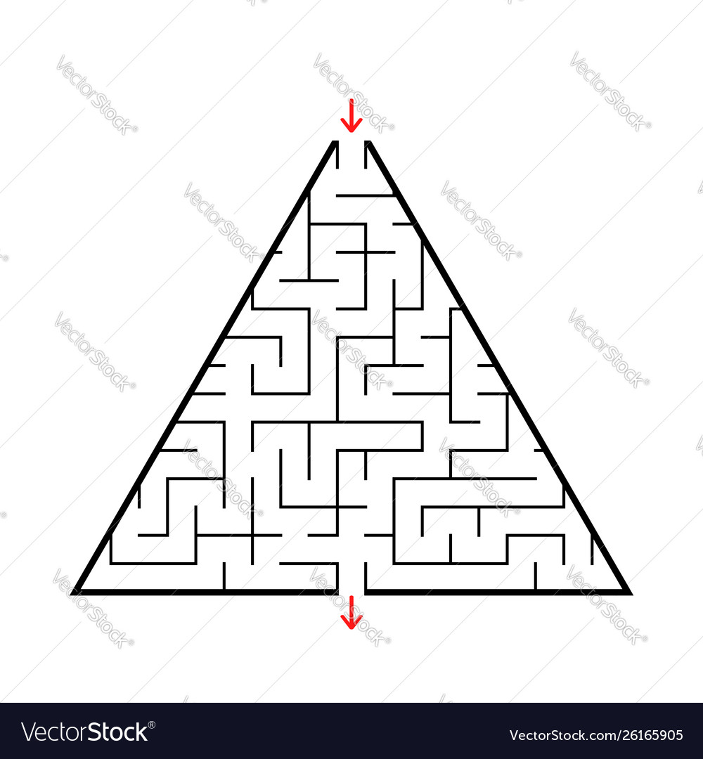 Dreieckiges Labyrinth mit Eingang und Ausgang vector image Dreieckiges Labyrinth mit Eingang und Ausgang