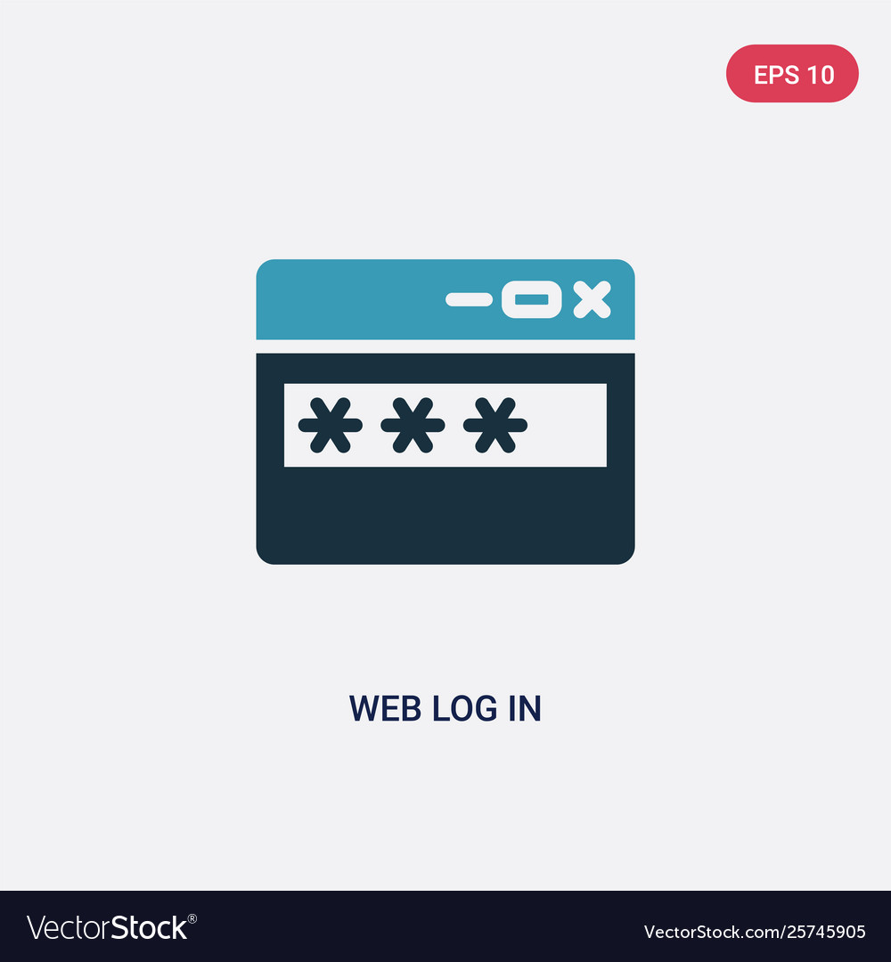 Two color web log in icon from multimedia concept vector image Two color web log in icon from multimedia concept