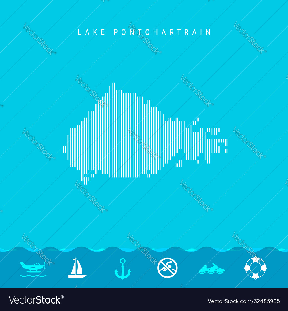 Vertical lines pattern map lake pontchartrain Vector Image