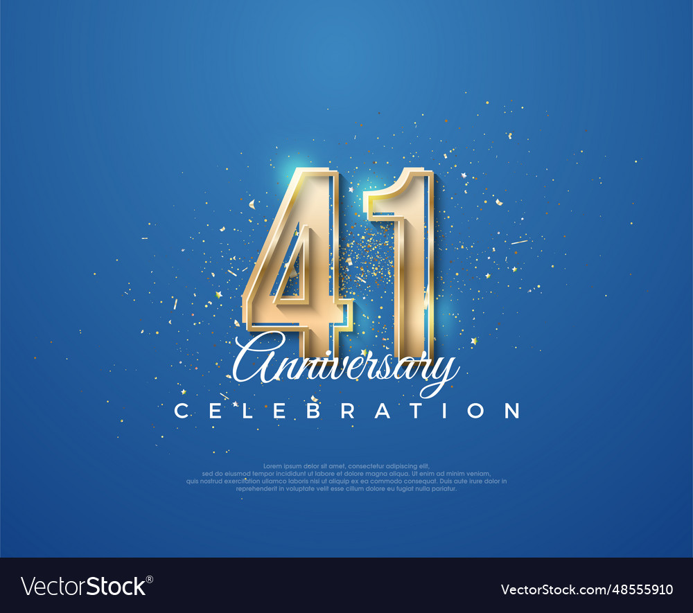 41st anniversary with a luxurious design between Vector Image