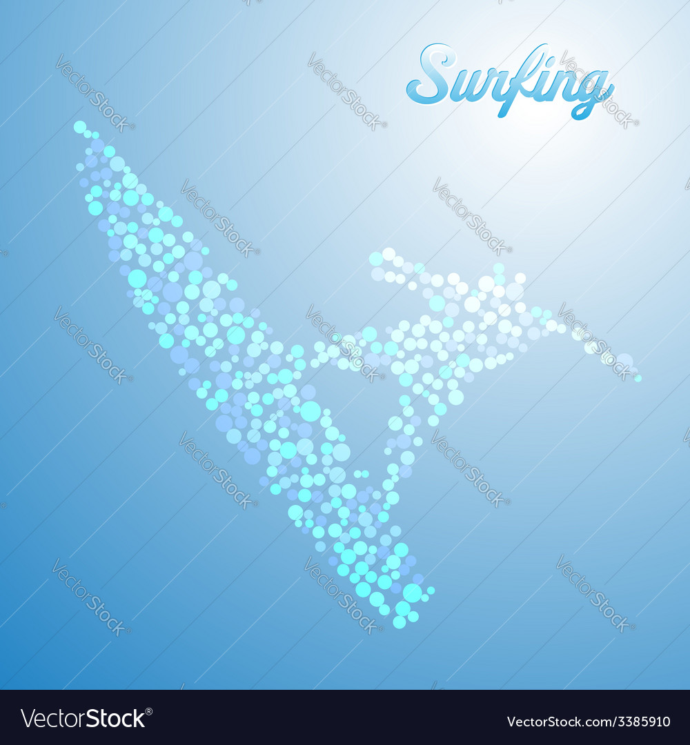 Abstract surfer from dots