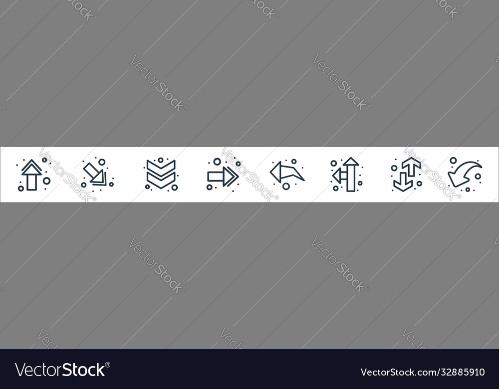 Arrows line icons linear set quality