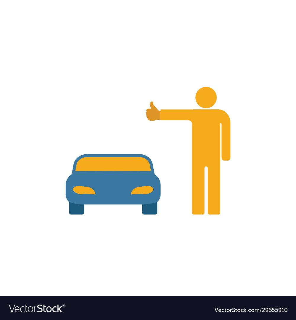 Autostop icon simple element from travel icons