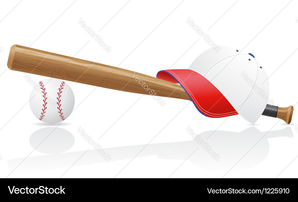 Baseball Ball and Cap Royalty Free Vector Image