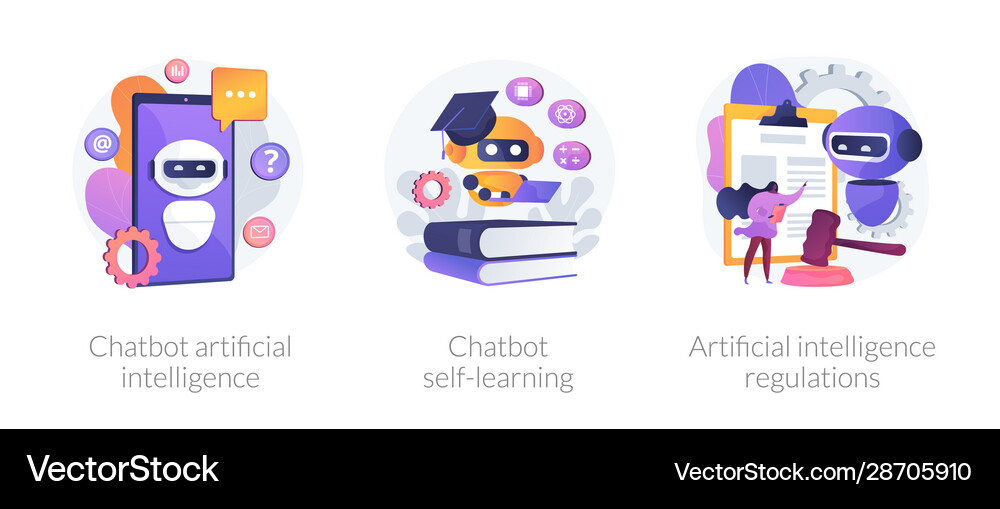 Chatbot technology development concept Royalty Free Vector