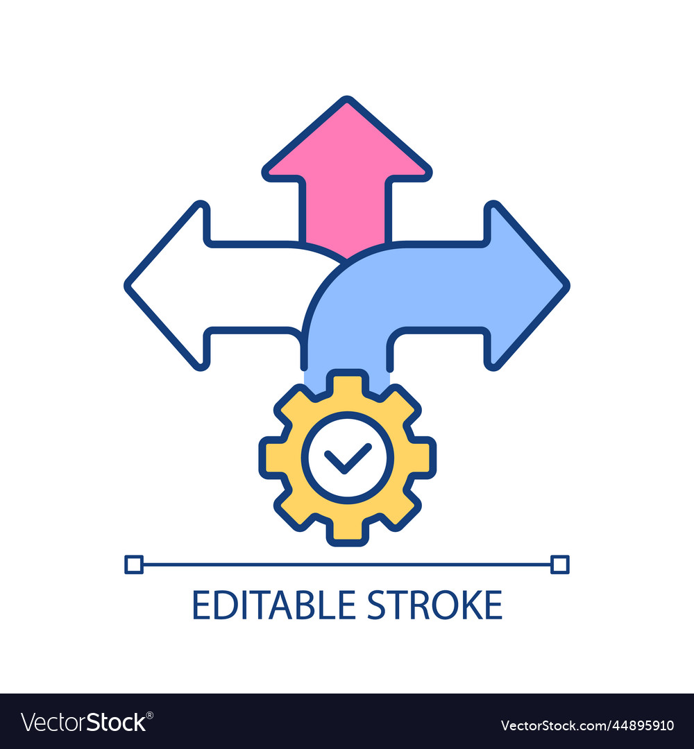 Choosing right option rgb color icon vector image Choosing right option rgb color icon