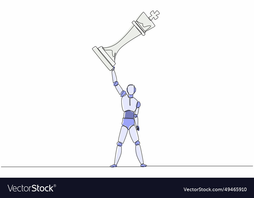 Continuous one line drawing robot standing