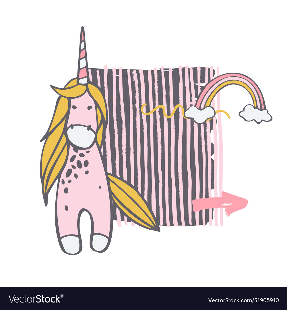 Cute unicorns on white background sketch