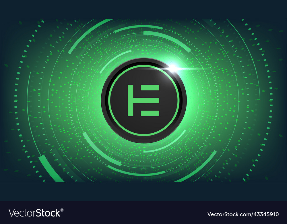 Elitium Eum Crypto Currency Themed Banner Vector Image