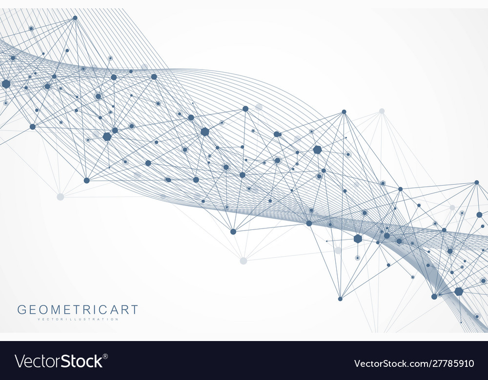 Geometric abstract background with connected line vector image Geometric abstract background with connected line