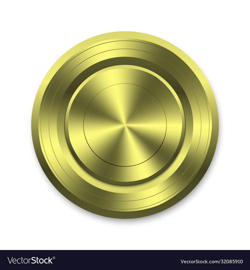 Gold circle button template for your design