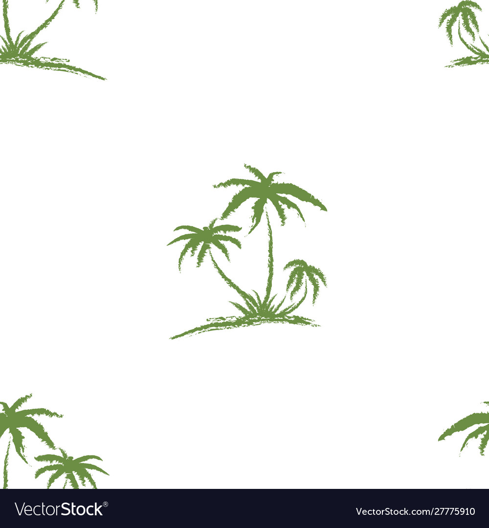 Hand drawn seamless pattern simple palm
