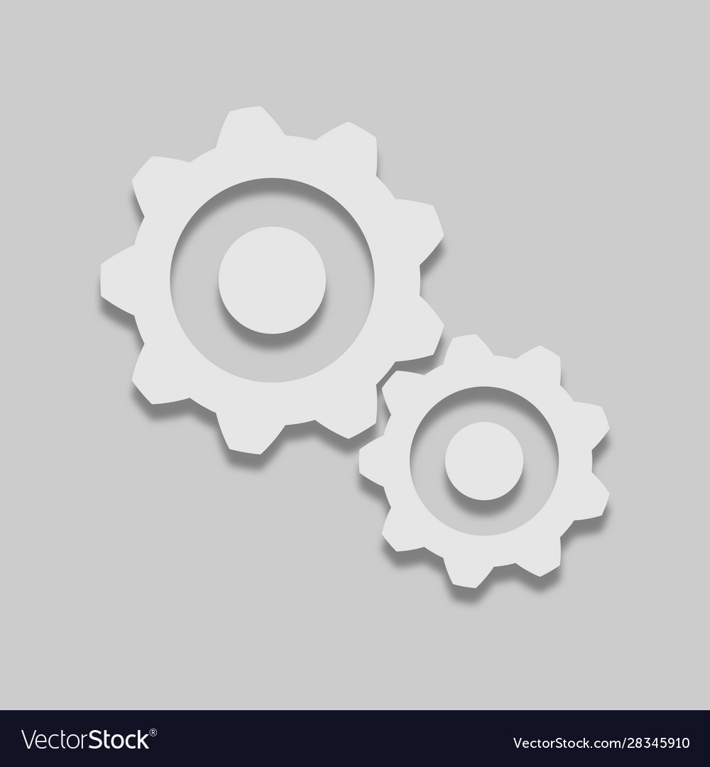 Icons two gears with teeth Royalty Free Vector Image