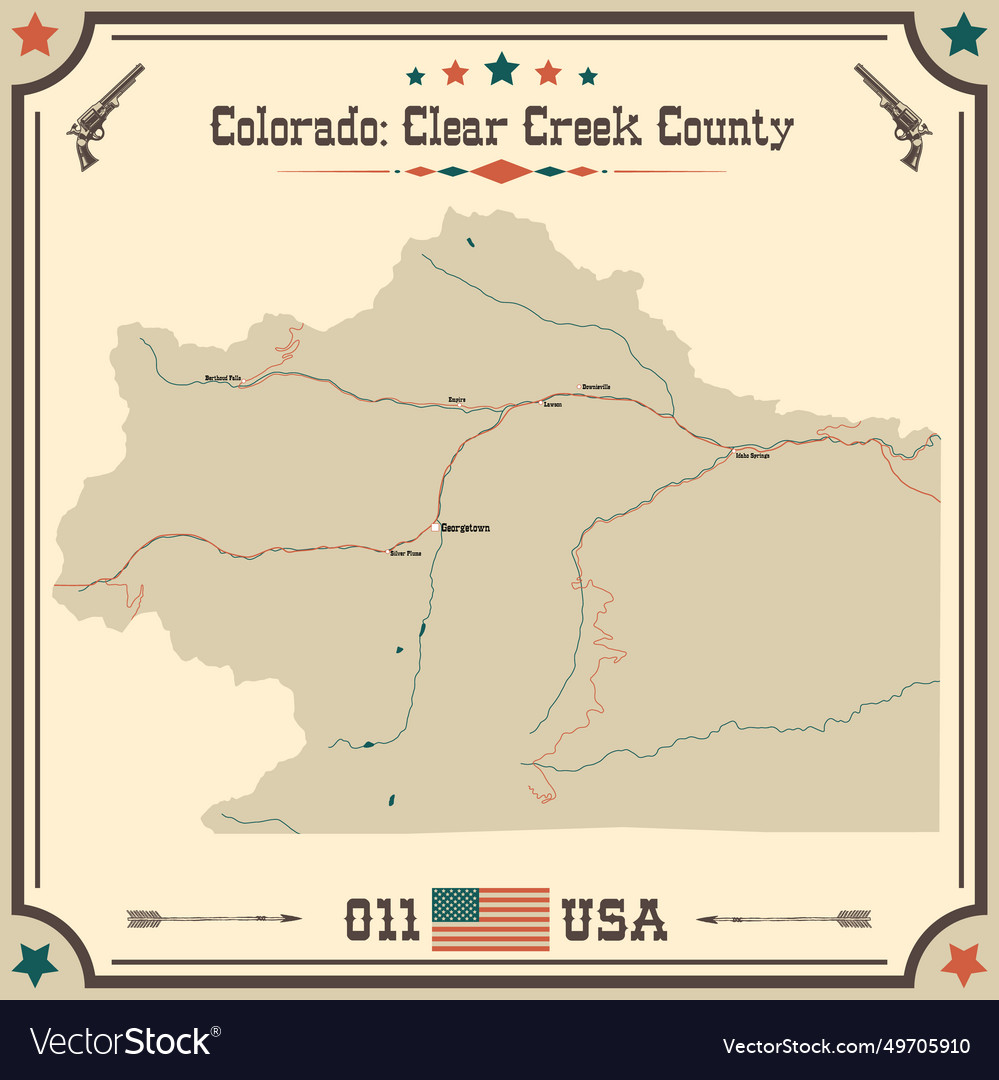 Large and accurate map of clear creek county Vector Image