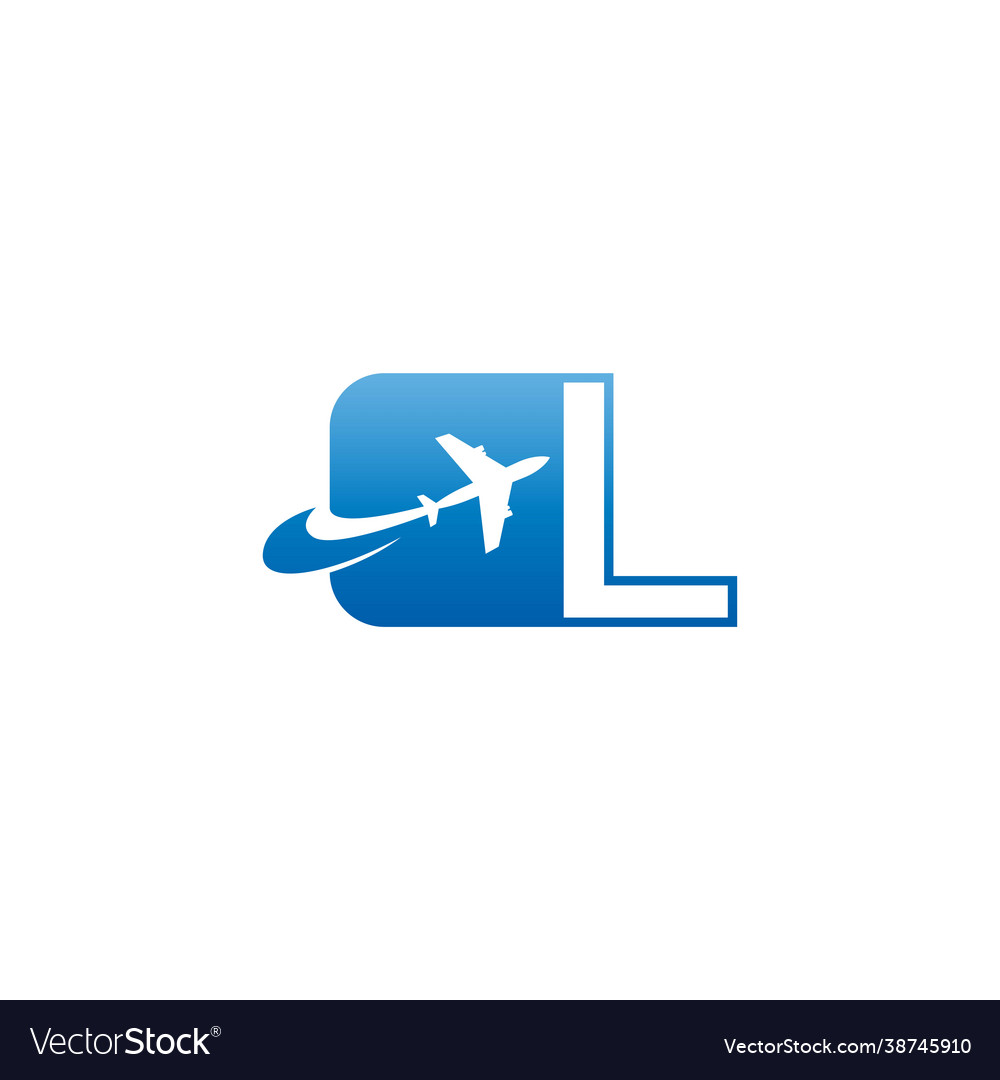 Letter l with plane logo icon design