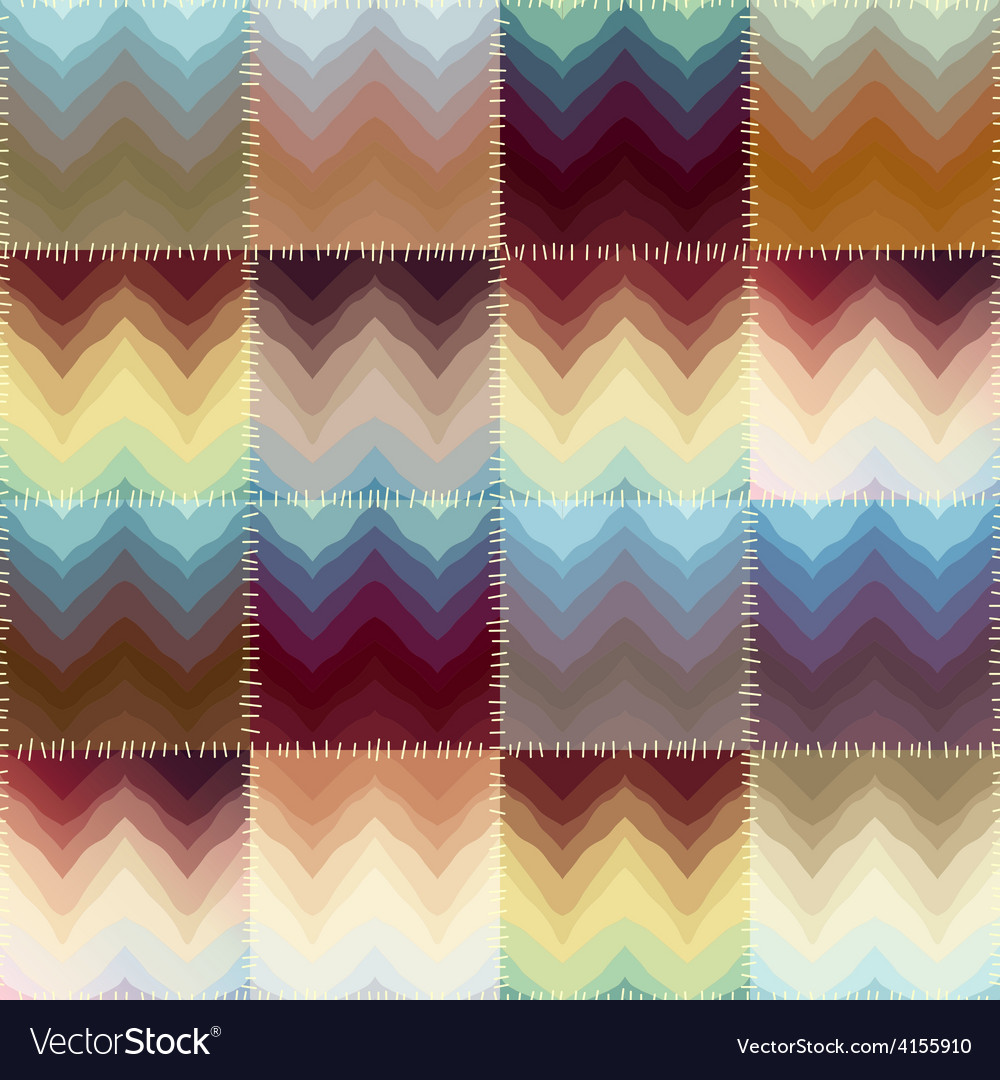 Patchwork with chevrons of stains