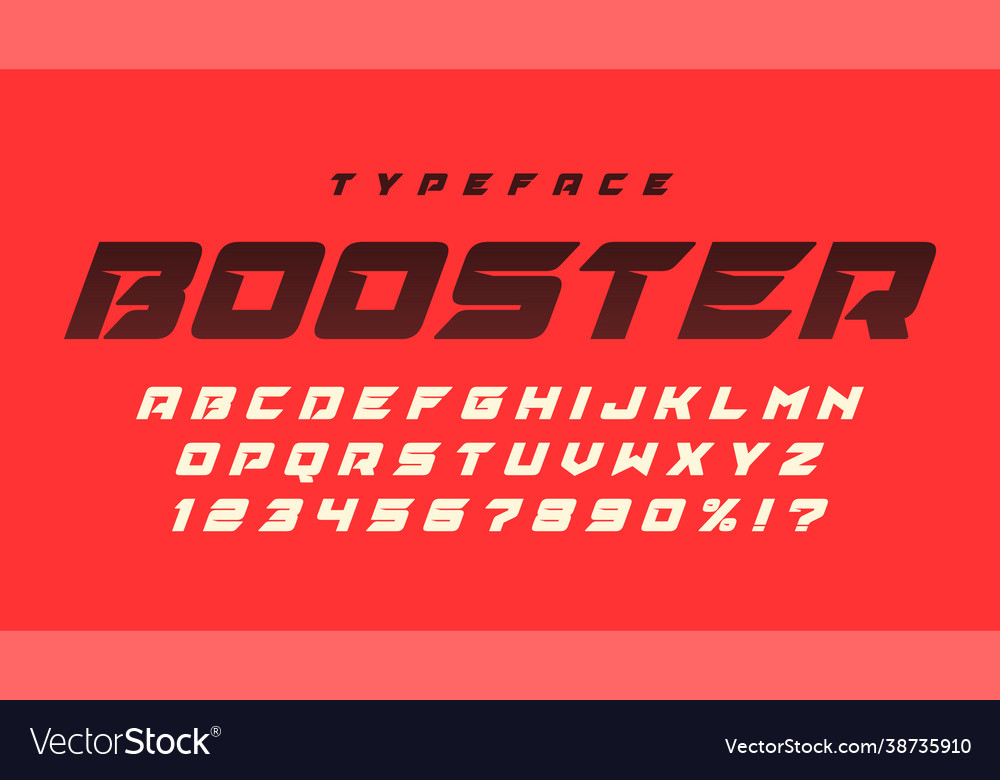 Racing display font design dynamic alphabet Vector Image