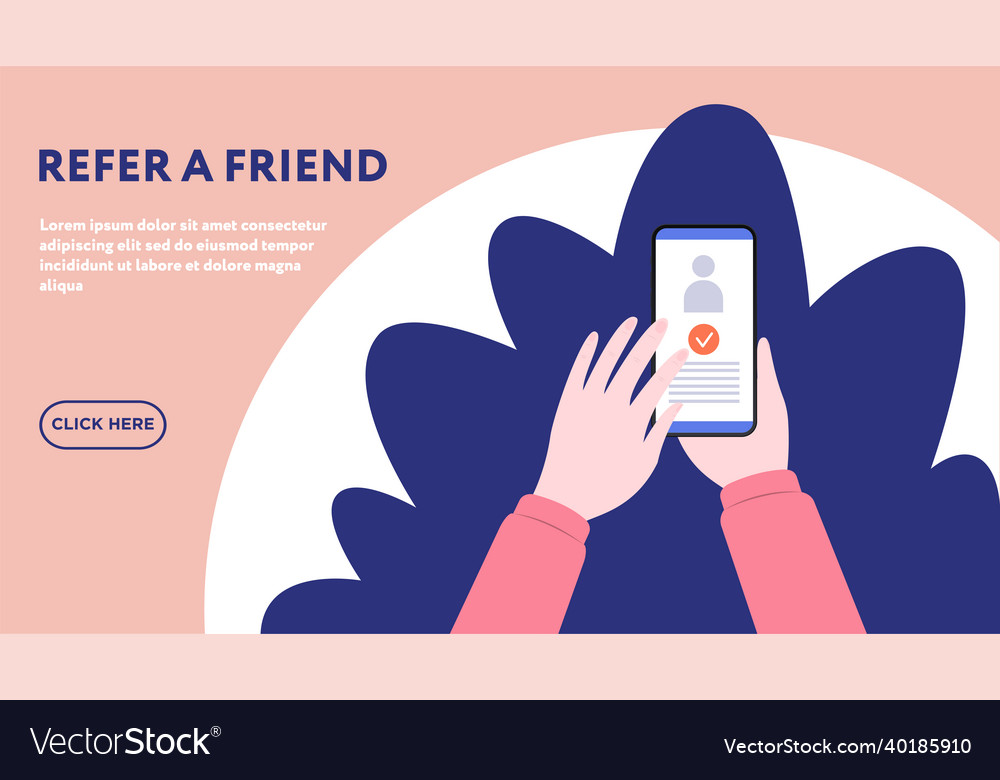 Referral program concept template with copy space vector image Referral program concept template with copy space