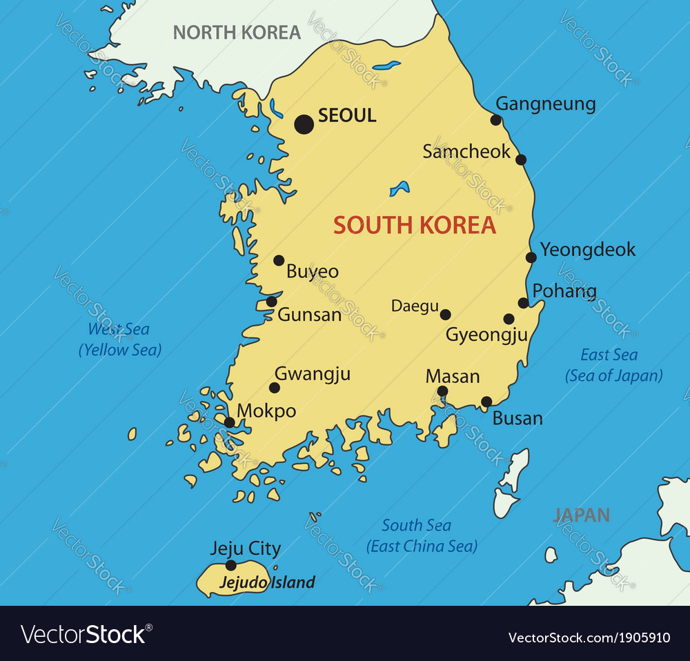 Republic Of Korea Map Republic Of Korea - Map Royalty Free Vector Image