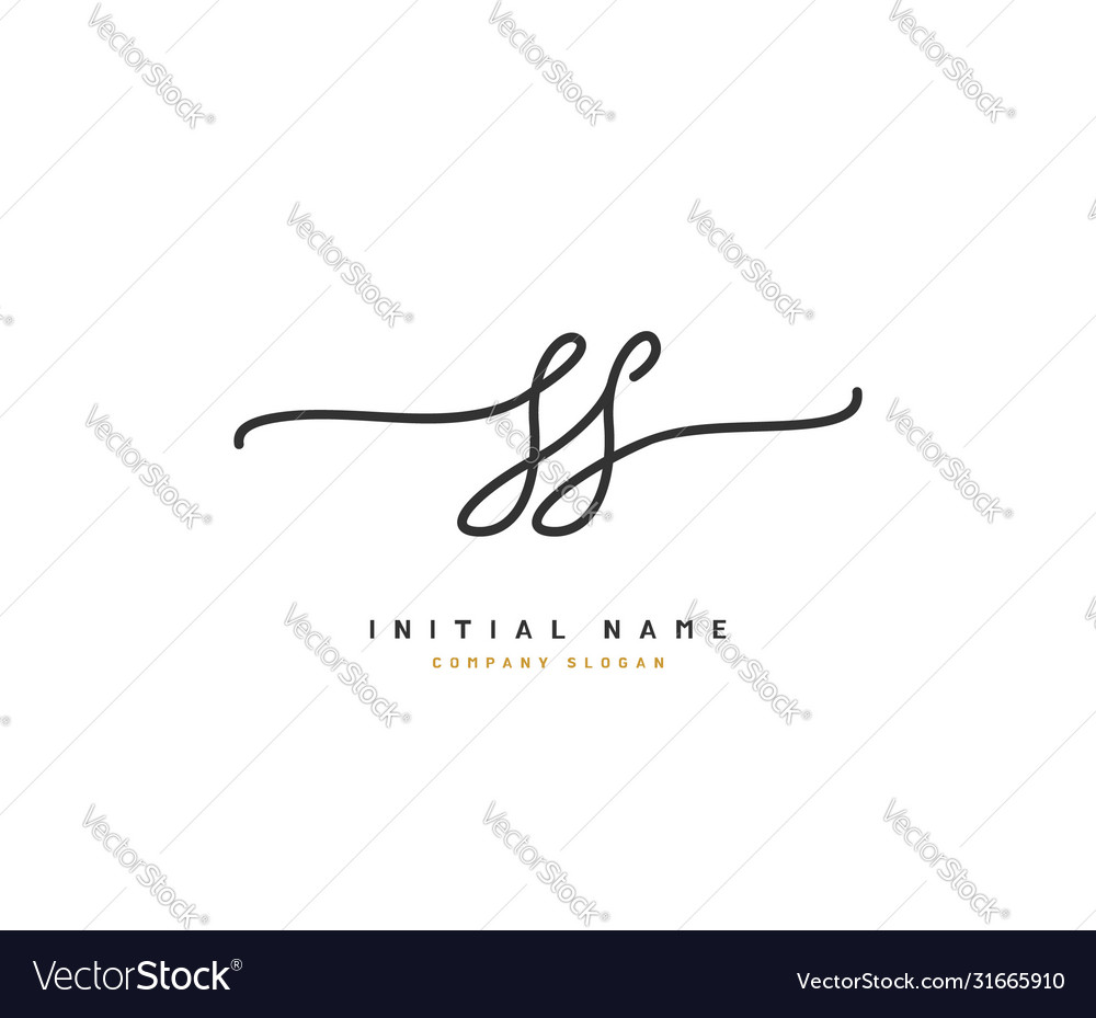 S ss beauty initial logo handwriting