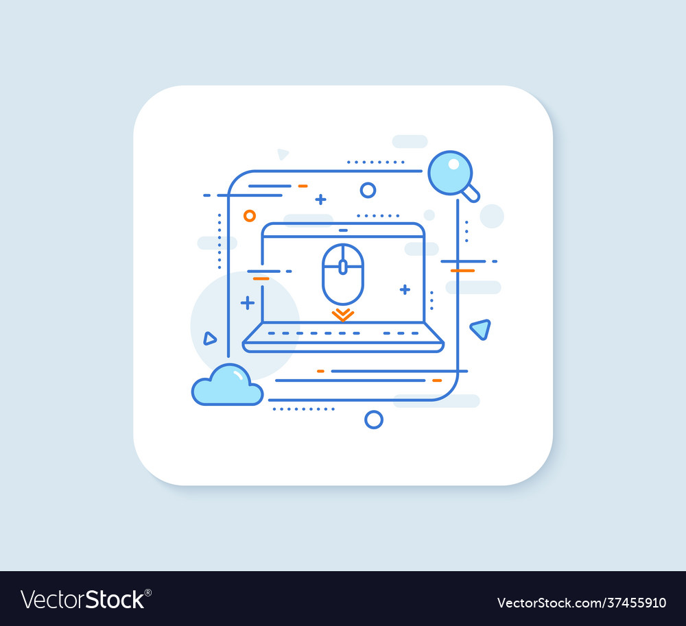Scroll down mouse line icon scrolling screen sign vector image Scroll down mouse line icon scrolling screen sign
