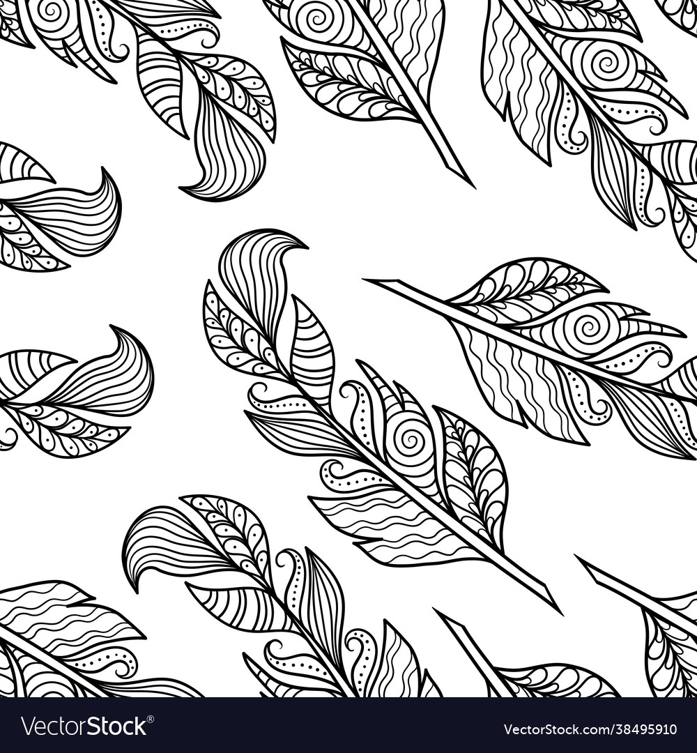 Seamless pattern with abstract zenart style