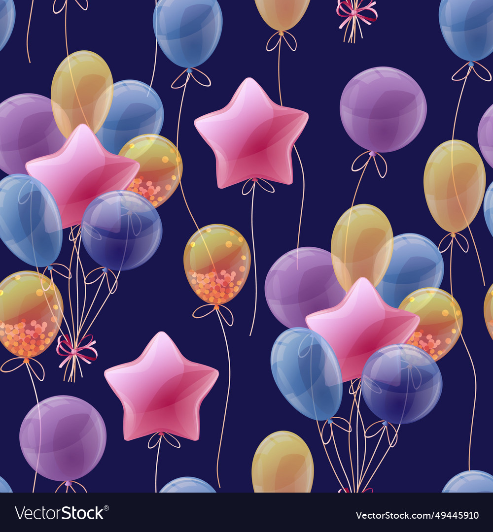 Seamless pattern with multi-colored balloons vector image Seamless pattern with multi-colored balloons